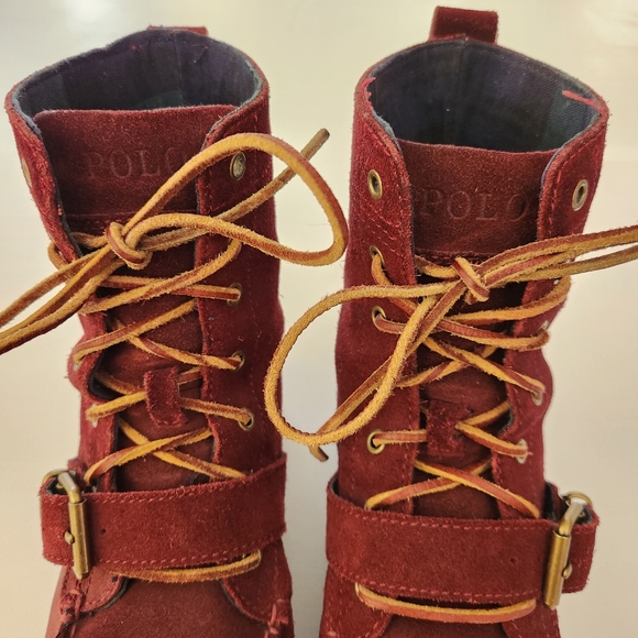 Polo Ralph Lauren Ranger Burgundy Lace-Up Boots - Picture 7 of 15